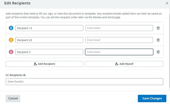 Add multiple receipients