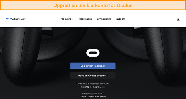 Opprette en Oculus-utviklerkonto.