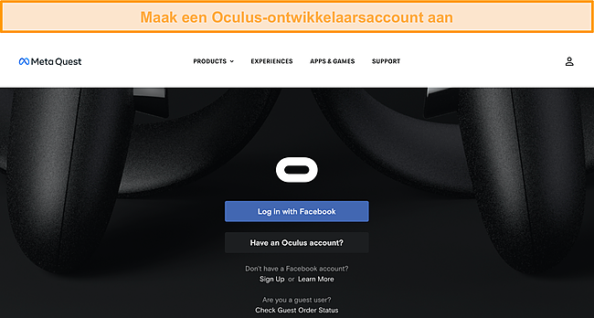 Een Oculus-ontwikkelaarsaccount maken.