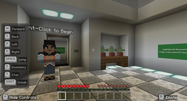 لقطة شاشة داخل اللعبة لـ Minecraft Education Edition