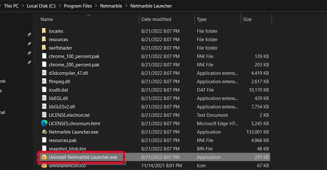 Ni No Kuni: Cross Worlds files directory screenshot