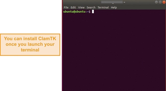 Screenshot of clean terminal on Ubuntu