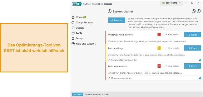 Verwenden Sie das System Cleaner-Tool von ESET