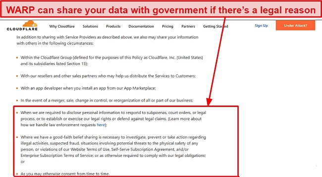 Screenshot of Cloudflare's Privacy Policy Clement Adegbenro Clement Adegbenro 2:41 PM Sep 14 Quick jump link: Privacy