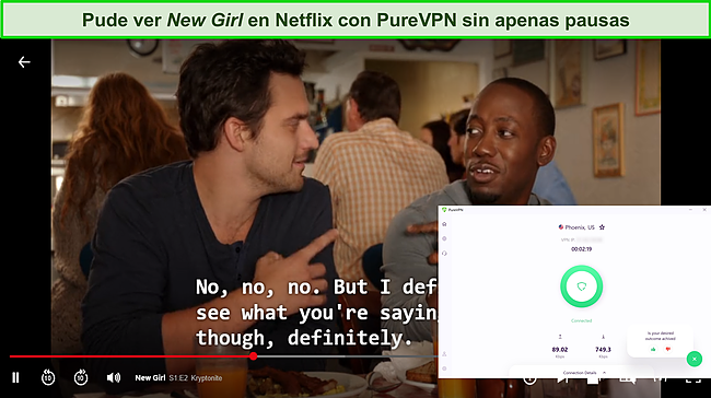 Captura de pantalla de PureVPN desbloqueando Netflix.