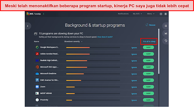 Tangkapan layar dari AVG.