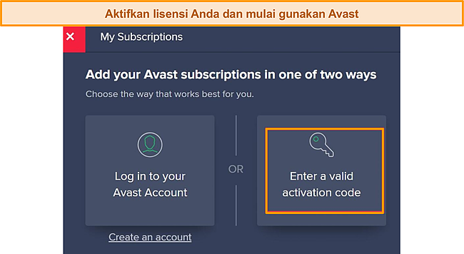 Tangkapan layar halaman checkout Avast.