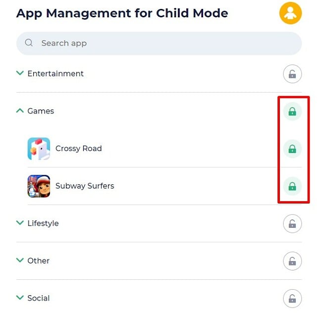 Kidslox App Management