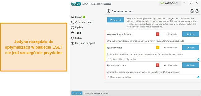 Using ESET's System cleaner tool