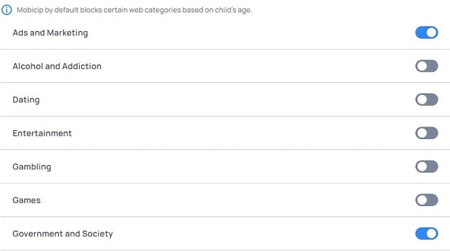 block websites by category