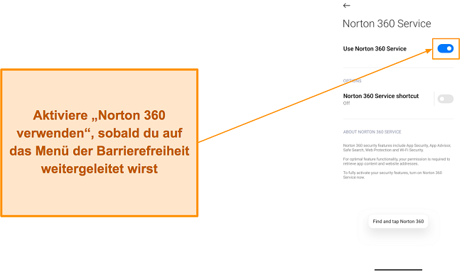 Aktivieren des Norton 360-Dienstes