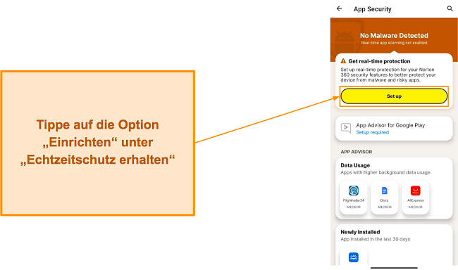 Einrichten des Echtzeitschutzes in Norton für Android