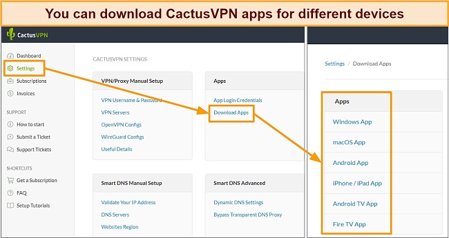Screenshot of CactusVPN app download process