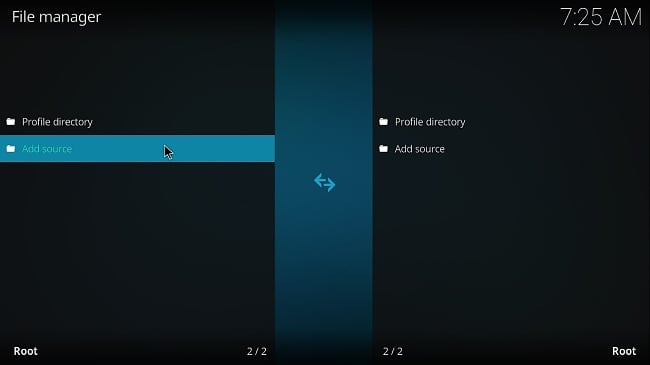 Screenshot of Kodi File Manager