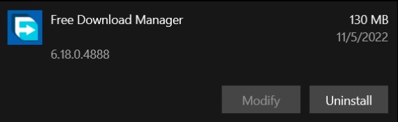 Free Download Manager uninstall screenshot