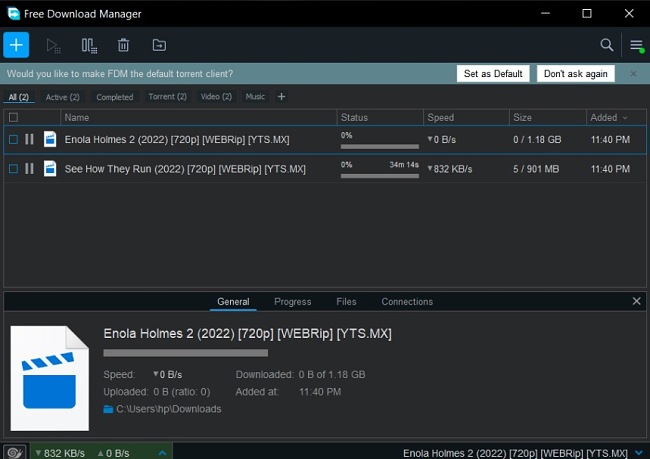 Free Download Manager user interface screenshot