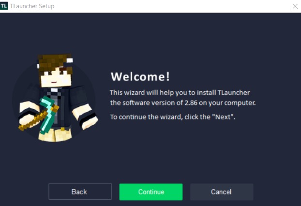 TLauncher welcome page screenshot