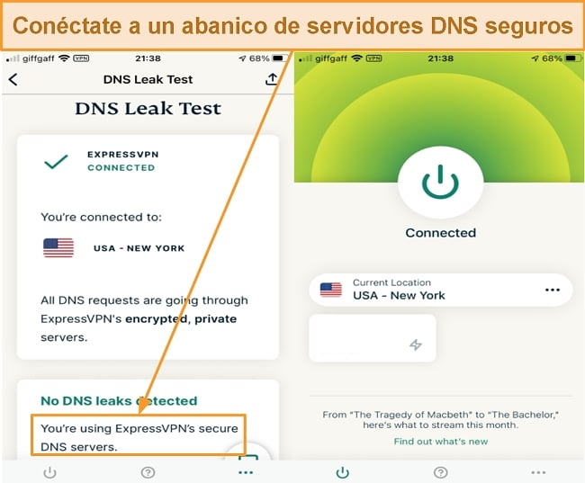 servidores DNS seguros y prueba de fugas de DNS usando ExpressVPN