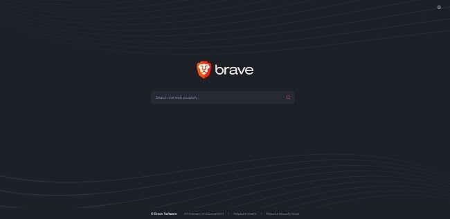 Captura de tela do mecanismo de pesquisa privado Brave