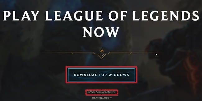 Riot Client download for Windows button screenshot