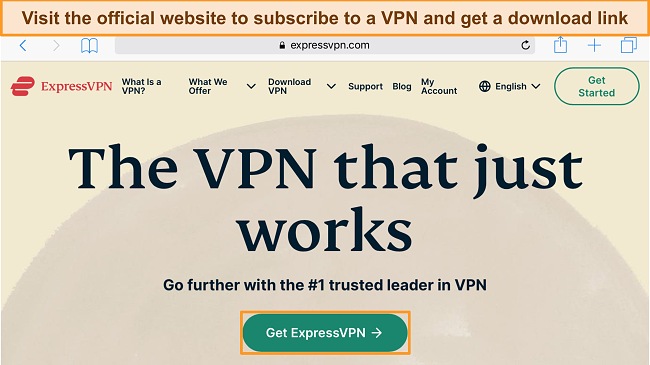 Screenshot of ExpressVPN's website on an iPad, highlighting the 