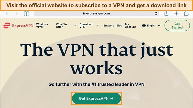 Screenshot of ExpressVPN's website on an iPad, highlighting the 