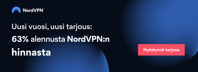 Kuvakaappaus NordVPN:n uudenvuoden kampanjasta
