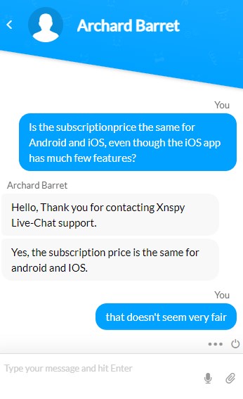 XNSPY pricing question