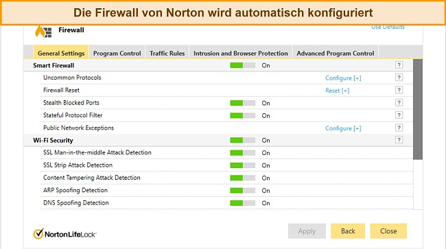 Screenshot der Registerkarte 