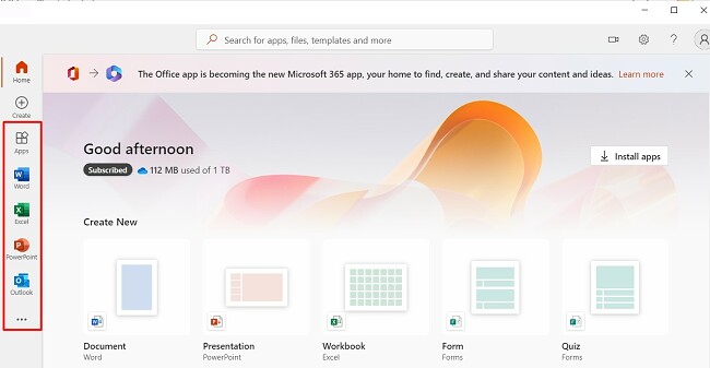 Microsoft 365 apps