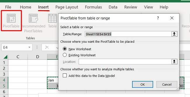 PivotTable Excel