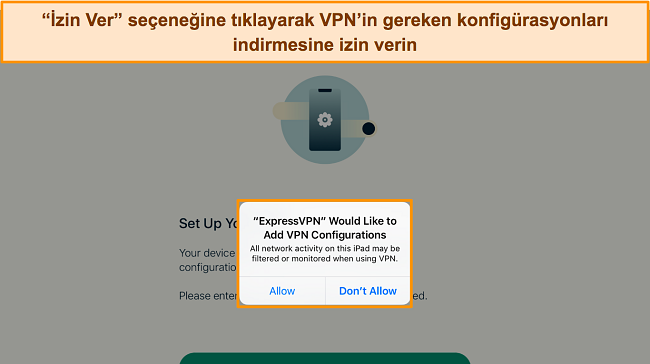 Bir iPad'deki ExpressVPN web sitesinin 