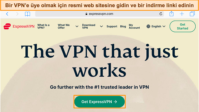 Bir iPad'deki ExpressVPN web sitesinin 