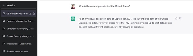 ChatGPT answer screenshot