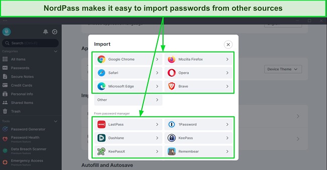 It’s effortless to import passwords from other sources into NordPass