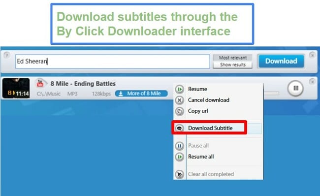 ByClick Downloader subtitles