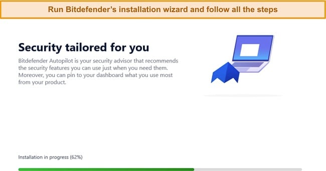 Screenshot of Bitdefender's installation wizard
