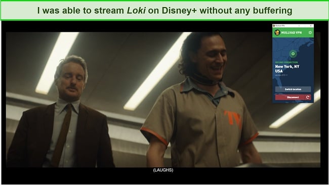  Screenshot of Mullvad VPN unblocking Loki on Disney+