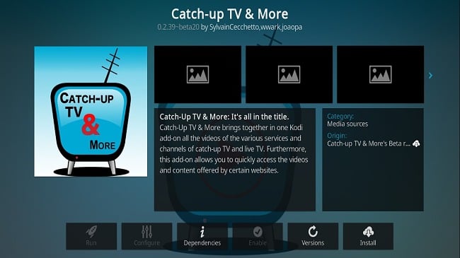 mage of Kodi Addon Catch-up TV and More