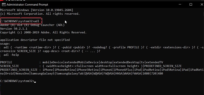 Adobe Air system32 képernyőkép