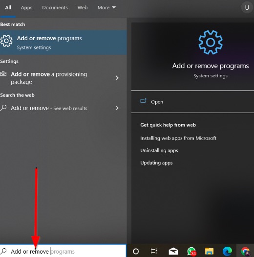 Capture d'écran d'ajout ou de suppression de programmes d'Adobe Digital Editions