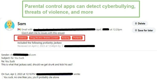 Bark detects cyberbullying