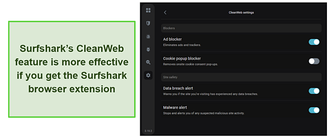 Surfshark CleanWeb Feature