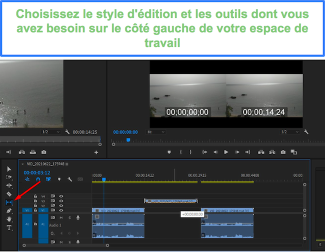 Interface Première Pro