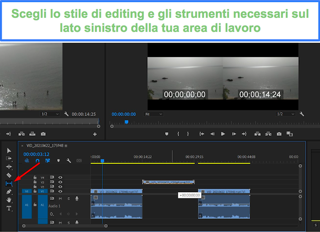 Interfaccia Premiere Pro