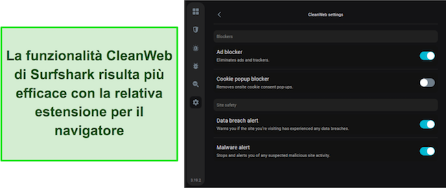 Funzione Surfshark CleanWeb