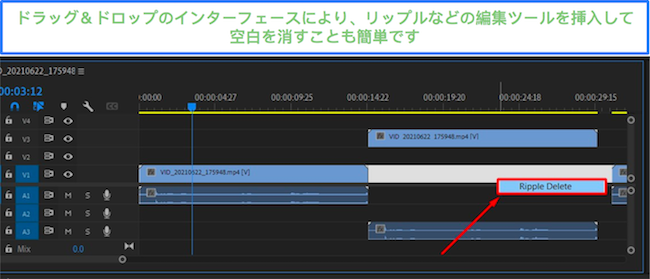 リップル編集ツール Premiere Pro