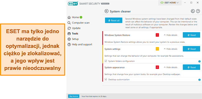 Narzędzie do czyszczenia systemu firmy ESET w pracy