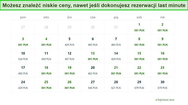 Wyszukiwanie biletów last minute do Amsterdamu na stronie KLM pokazało kilka tanich opcji