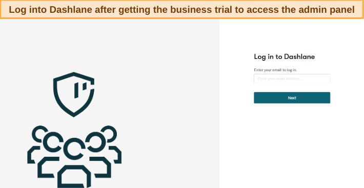 Screenshot showing Dashlane's login page